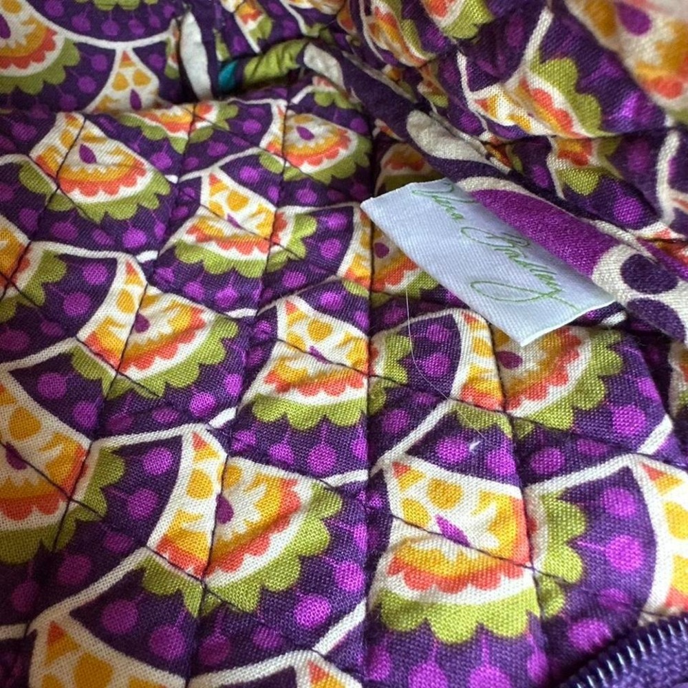Vera Bradley Purple Floral Quilted Tote with Teal and Yellow Accents - Picture 8 of 8